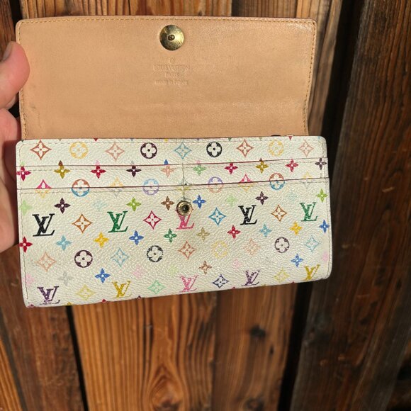 Louis Vuitton White Monogram Multicolor Sarah Wallet - Picture 4 of 11